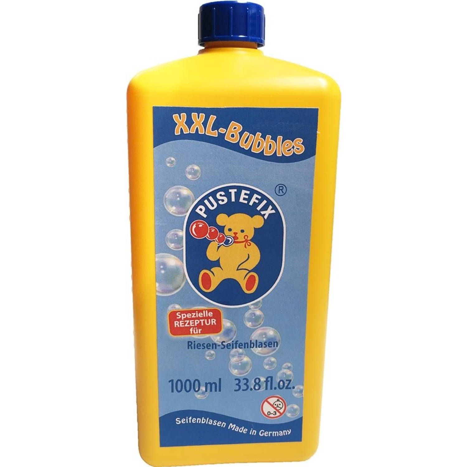 Pustefix navulfles XXL 1 liter - blauw/geel