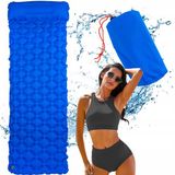 Imchex Matelas de camping gonflable 190x60x4cm avec housse - Bleu