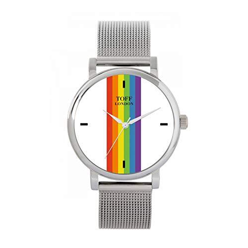 Toff London Pride Lineair horloge met witte stokken