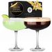 Elegante coupe cocktailglazen set van 2 | Handgemaakte kristallen staafglazen met recept E-Book| Champagne- & Cocktailglazen| Perfect cocktailglas voor espresso martini | Cocktailglazenset