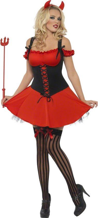 Duivelinnenkostuum voor vrouwen - Rood - Maat M - Volledig verkleedpak