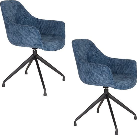 Housecraft living Wiz Eetkamerstoelen Blauw - Set van 2