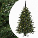 vidaXL Sapin artificiel avec boule de Noël 150 cm 150 LED Blanc chaud