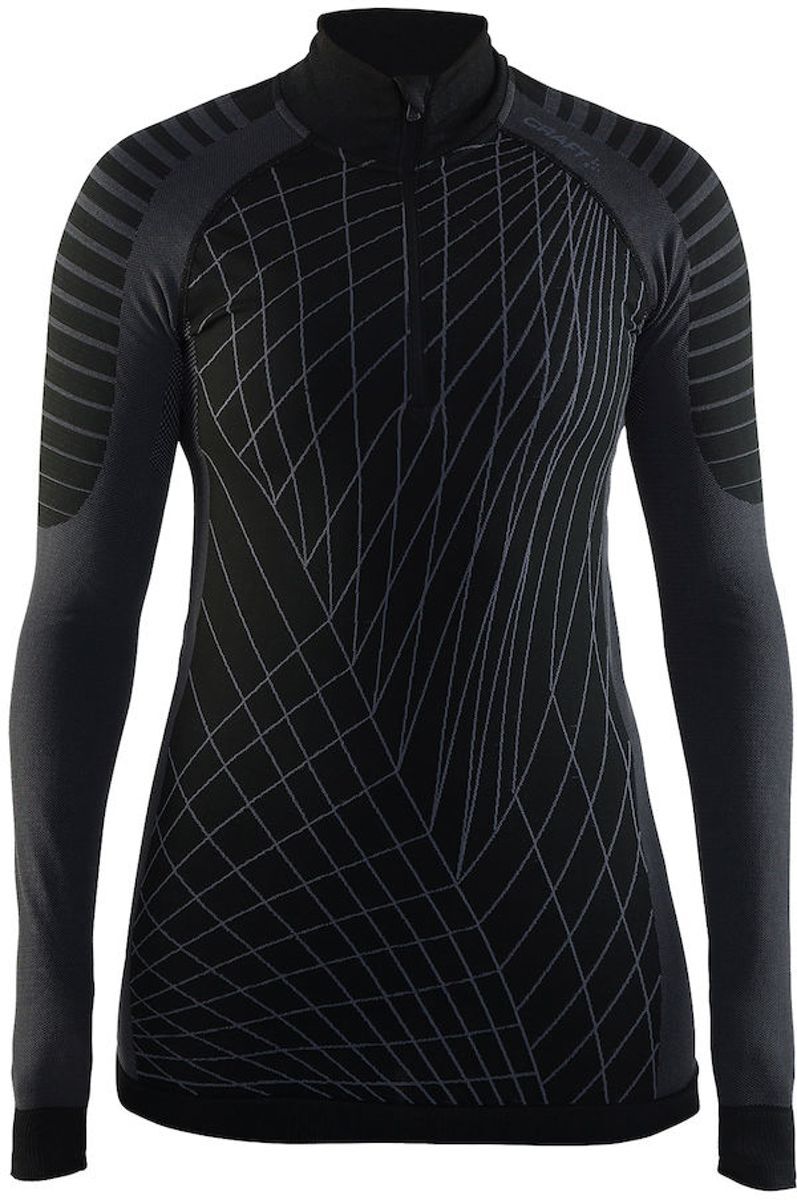 Craft Active Intensity Zip W 1905334 - Sportshirt - Black/Granite - Dames - Maat XL