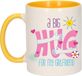 Bellatio Decorations Cadeau mok voor vriendin - geel - big hug - keramiek - 300 ml - verjaardag