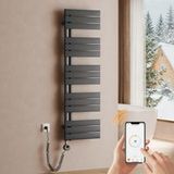 S'Afielina Sèche-serviette Électrique 600 W, 1320 X 400 Mm, Thermostat Wifi, Anthracite
