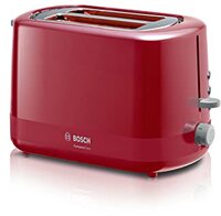 Bosch Bosch CompactClass TAT3A114 Compact broodrooster, geïntegreerd opzetstuk voor broodjes, ontdooi-/opwarmfunctie, automatische uitschakeling, rood