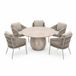 AVH-Collectie Sarenza Dante table de salle à manger 140xH75 cm ensemble de 6 pièces sable