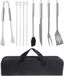 Shoppery BBQ set 9-delig in draagtas - zwart