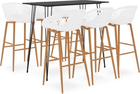 vidaXL 7-delige Barset Zwart en wit