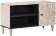 vidaXL Meuble TV avec étagère Blanc 80 x 31,5 x 46 cm Bois de manguier massif