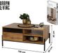 Urban Living Salontafel met 1 lade en 2 nisjes, 100x55x45cm, Bruin/Zwart