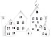 UNUS® Huisjes decoratieve 5-delige set, lichthuisjes van metaal wit