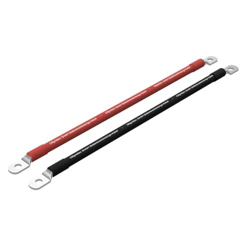 Offgridtec 1 m batterijkabel, 50 mm², dubbelzijdig M8 ogen, olie-, koude- en uv-bestendig, vlamvertragend, voor apparaten met M8-schroefterminal, ideaal voor laadregelaars, omvormers en acculaders