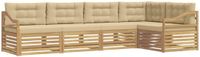 vidaXL Buiten bankenset 5 st Wit en Beige Polyester