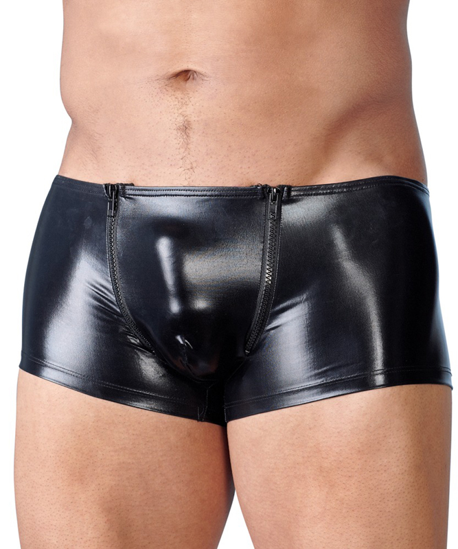 Svenjoyment Wetlook Heren Boxer Met Rits XL