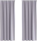 vidaXL Blackout Gordijnen met Ringen 2 st Metaalgrijs 260 x 140 cm