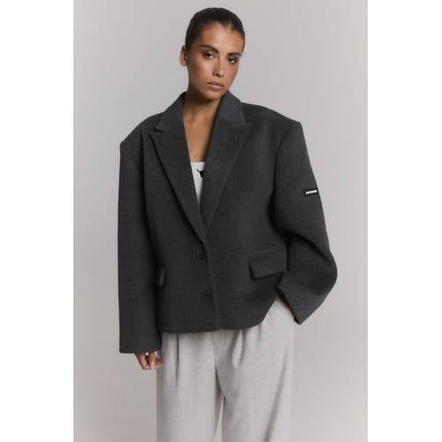 Alix the Label jack met logo - antraciet