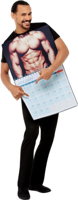 Sexy Calendar Costume - One Size - Blue/Beige - Men's