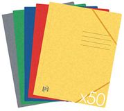 Oxford TopFile+ map van karton, 3 kleppen, formaat A4, rubberen sluiting, 5 verschillende kleuren, 50 stuks