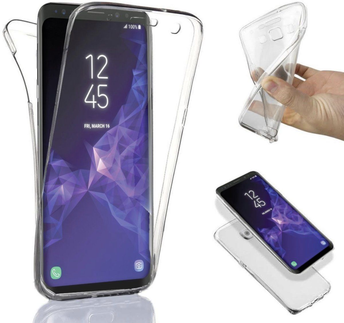 iCall Samsung Galaxy S9 - Siliconen TPU Case + Screenprotector Transparant Cover Hoesje - 0.5mm
