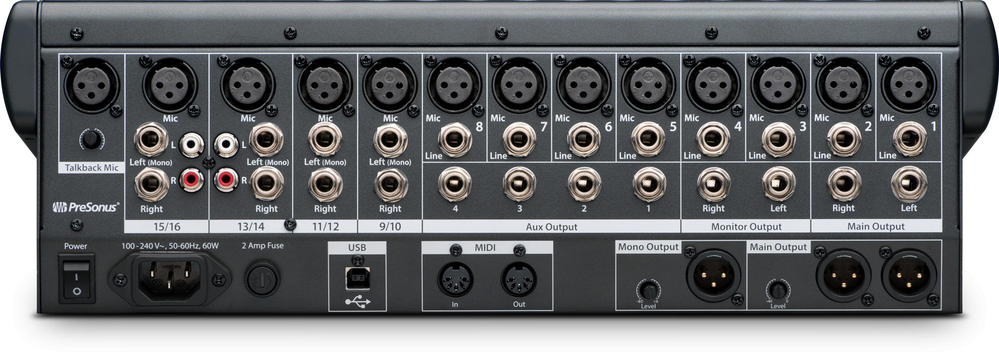 PreSonus StudioLive 16.0.2 USB mengpaneel zwart