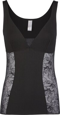 Nina von C Corrigerend Hemd Katoen Zwart Maat 44 - Kant