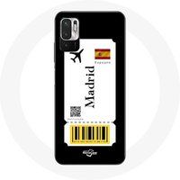 Maniacase Etui voor Xiaomi Redmi Note 10T 5G vliegticket Madrid Spanje