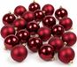 Decoris Kerstballen - 24x st - donkerrood - 8 cm - kunststof - mat/glans - kerstversiering
