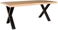 Lizzely Garden & Living Eettafel rechthoekig mangohout Xavier lichtbruin 180cm duurzaam tafel met X-poot mango rechthoekige eetkamertafel hout