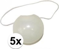 Merkloos Glow in the dark Clowns neus - 5x - verkleed accessoires clown - met elastiekje - licht op in het donker - kunststof