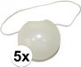 Merkloos Glow in the dark Clowns neus - 5x - verkleed accessoires clown - met elastiekje - licht op in het donker - kunststof