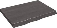 vidaXL Tafelblad - 80x60x(2-6)cm - behandeld massief eikenhout - donkerbruin