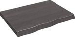 vidaXL Tafelblad - 80x60x(2-6)cm - behandeld massief eikenhout - donkerbruin