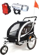 Viking Choice Fietskar kind - buggy - 2-zits - schokbreker - zwart wit