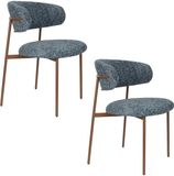 Housecraft Living Claes Eetkamerstoelen Gemêleerd Blauw - Set van 2