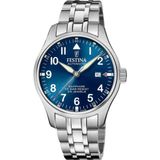 Festina F20151/C Automatisch Heren Polshorloge Staal Blauw