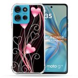 Versterkte Motorola Versterkte hoes voor Motorola G75 5G Love Heart Rose Staande op Zwart
