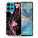 Versterkte Motorola Versterkte hoes voor Motorola G75 5G Love Heart Rose Staande op Zwart