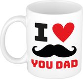 Bellatio Decorations Mok voor papa - wit/rood - keramiek - 300 ml