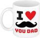 Bellatio Decorations Mok voor papa - wit/rood - keramiek - 300 ml