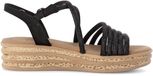 Gabor Sandalette Femme Cuir Noir Sandales Plates Taille 38.5