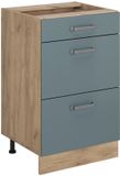 Vicco Keukenonderkast R-Line, Blauw-grijs/Goudkleurig Eiken, 50 cm zonder werkblad