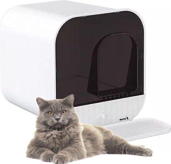 MaxxPet Design Kattenbak - Wit - Incl. lade en kattenbakmat - 42x42x43cm