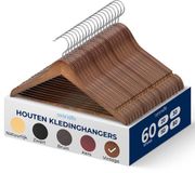 SereneLife Houten kleerhangers - 60 stuks - Vintage