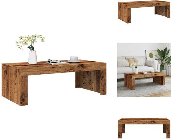 vidaXL Salontafel 102x50x35 cm bewerkt hout oude houtkleurig