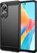Techsuit Hoesje geschikt voor Oppo A58 4G - Carbon Silicone Back Cover - Zwart