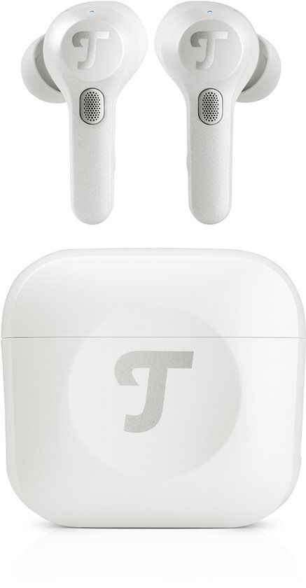 Teufel AIRY TWS PRO - True Wireless oortjes met noise cancelling, transparantiemodus, draadloos opladen, batterij tot 32 uur, IPX4 waterbestendig - Silver White