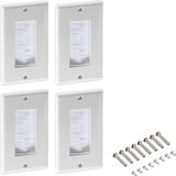 kwmobile kabeldoorvoer - Set van 4 - Afdekking met borstels voor kabels - Wegwerking van kabels - Kabelbox voor DIY projecten - Wit