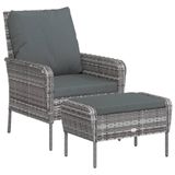 VidaXL Tuinstoel Gecapitonneerde zitting Polyester Antraciet